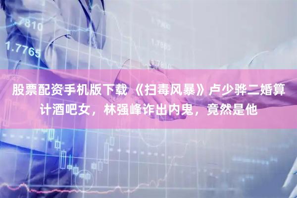 股票配资手机版下载 《扫毒风暴》卢少骅二婚算计酒吧女，林强峰诈出内鬼，竟然是他